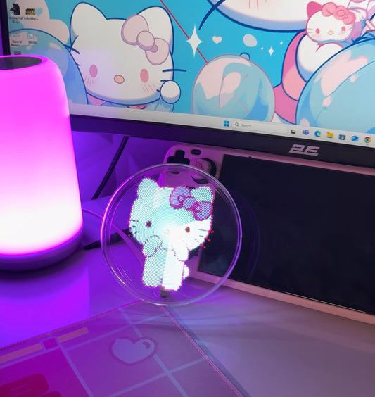 cute hologram on the desk